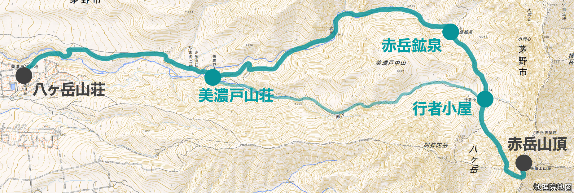 八ヶ岳赤岳　地図